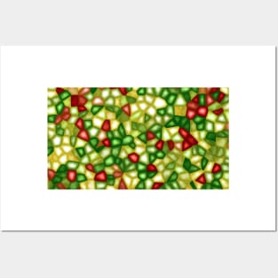 Green and Red Abstract Texture Posters and Art